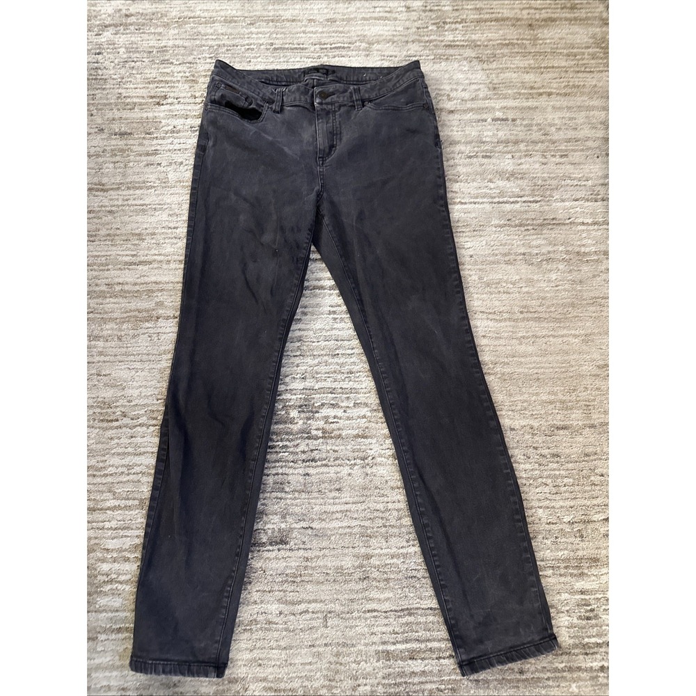 prAna Skinny Jeans Womens Sz 12/31 Indie Gray Stretch Cotton Mid Rise Travel